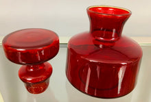 Load image into Gallery viewer, 1970s Red Glass Flask with Stopper