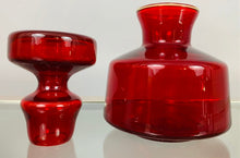 Load image into Gallery viewer, 1970s Red Glass Flask with Stopper