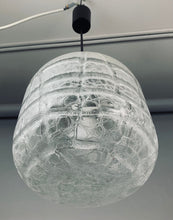 Load image into Gallery viewer, 1970s Small Doria Leuchten Crackle Glass Hanging Light