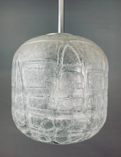 Load image into Gallery viewer, 1970s Small Doria Leuchten Crackle Glass Hanging Light