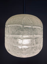 Load image into Gallery viewer, 1970s Small Doria Leuchten Crackle Glass Hanging Light