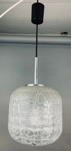 Load image into Gallery viewer, 1970s Small Doria Leuchten Crackle Glass Hanging Light