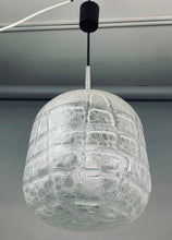 Load image into Gallery viewer, 1970s Small Doria Leuchten Crackle Glass Hanging Light