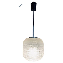 Load image into Gallery viewer, 1970s Small Doria Leuchten Crackle Glass Hanging Light