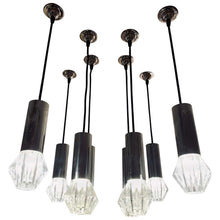 Load image into Gallery viewer, 1970s German Chrome and Glass Pendant Lights