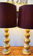 Load image into Gallery viewer, Pair of 1950s Frederick Cooper Gold Leaf Table Lamps