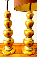 Load image into Gallery viewer, Pair of 1950s Frederick Cooper Gold Leaf Table Lamps