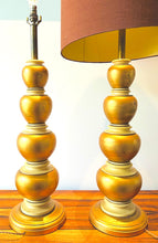 Load image into Gallery viewer, Pair of 1950s Frederick Cooper Gold Leaf Table Lamps