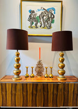 Load image into Gallery viewer, Pair of 1950s Frederick Cooper Gold Leaf Table Lamps