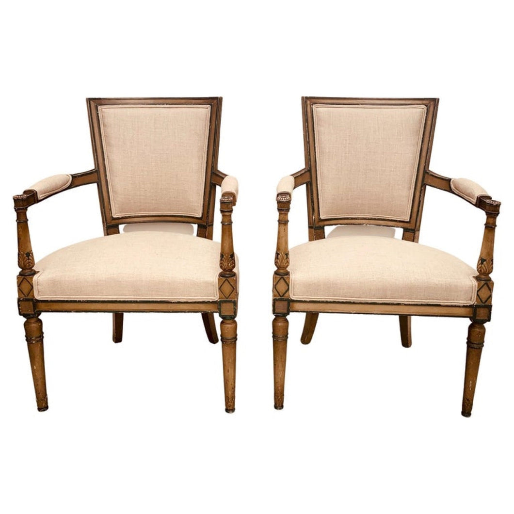 Pair of French 18th Century Directoire Armchairs