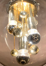 Load image into Gallery viewer, 1970s Large Doria Globe Glass & Brass Pendant Light