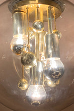Load image into Gallery viewer, 1970s Large Doria Globe Glass & Brass Pendant Light