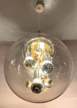 Load image into Gallery viewer, 1970s Large Doria Globe Glass & Brass Pendant Light