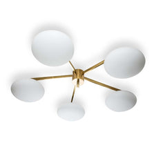 Load image into Gallery viewer, Glass And Brass Flash Mount Star Ceiling Light