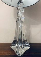 Load image into Gallery viewer, 1970s Cristal D’Arques Twisted Glass Table Lamp