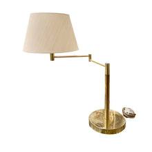 Load image into Gallery viewer, Large Swedish Table Lamp, Brass, Adjustable Swing Arm, 1970s

