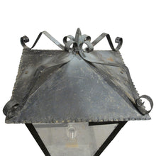 Load image into Gallery viewer, A Pair of French Wrought Iron Outdoor Pillar Lanterns, circa 1950
