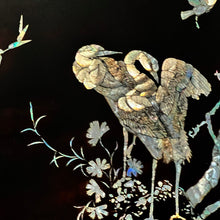 Load image into Gallery viewer, Early 20th Century Asian Black Lacquer Panel with Mother-of-Pearl Inlay
