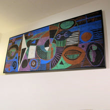 Load image into Gallery viewer, Large Abstract Oil on Canvas - Composition with Circles and Linear Motifs
