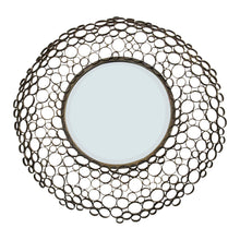 Load image into Gallery viewer, 1980s Spanish Handcrafted Geometric Metal Circle Mirror
