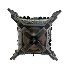 Load image into Gallery viewer, Late 19th-Century French Napoleon III Wrought-Iron Lantern with Stained Glass
