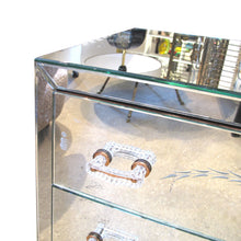 Load image into Gallery viewer, French Mirrored Chest of Drawers with Floral Detail, Circa 1950s
