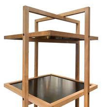Load image into Gallery viewer, Pair of 1970s/80s Structural Blonde Maple and Black Wood Shelving Units
