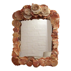 Mid-Century Scallop Shell Mirror on Antique Frame – Coastal Elegance, French