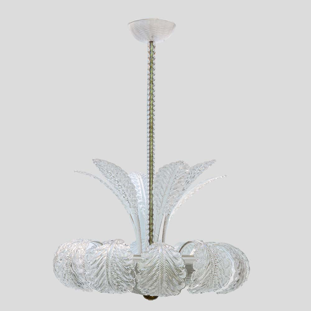 1940s Clear Pulegoso Barovier and Toso chandelier