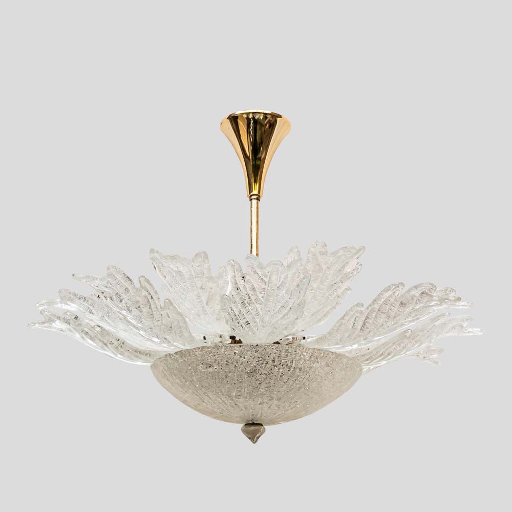 1940s ceiling light leaves murano glass chandelier