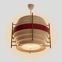 Load image into Gallery viewer, 1960s white and red color ceiling light attributed to Stilnovo
