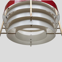 Load image into Gallery viewer, 1960s white and red color ceiling light attributed to Stilnovo

