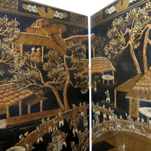 Load image into Gallery viewer, 1950s Chinese Six-Panel Lacquered Room Divider with Reliefs
