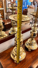 Load image into Gallery viewer, Substantial pair of 17/18th centurt brass candle stands
