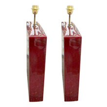 Load image into Gallery viewer, French Pair of Ceramic Table Lamps with Burgundy Glaze, 1960s
