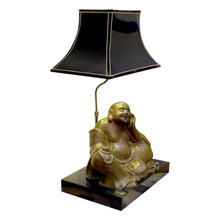 Load image into Gallery viewer, French Mid-Century Bronze Buddha Table Lamp with Pagoda Shade
