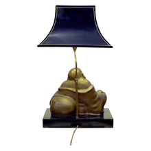 Load image into Gallery viewer, French Mid-Century Bronze Buddha Table Lamp with Pagoda Shade
