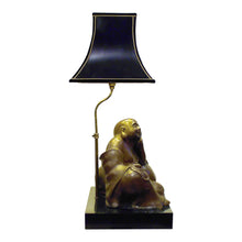 Load image into Gallery viewer, French Mid-Century Bronze Buddha Table Lamp with Pagoda Shade
