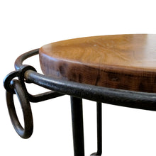 Load image into Gallery viewer, Mid-Century French Wrought Iron and Oak Coffee Table
