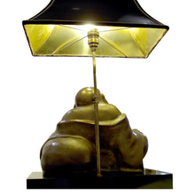 Load image into Gallery viewer, French Mid-Century Bronze Buddha Table Lamp with Pagoda Shade
