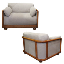 Load image into Gallery viewer, 1960s Large Pair of Armchairs with Curved Teak Frame, German
