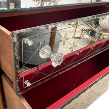 Load image into Gallery viewer, 1950s French Mirrored Chest of Drawers with Etched Floral Decoration
