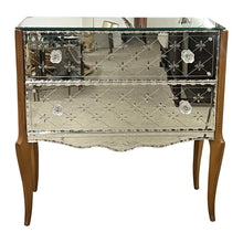 Load image into Gallery viewer, 1950s French Mirrored Chest of Drawers with Etched Floral Decoration
