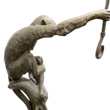 Load image into Gallery viewer, Rare French Art Deco Spelter Monkey Table Lamp, c.1920s
