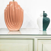 Load image into Gallery viewer, 1980s Salmon Pink Ceramic Table Lamp
