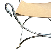 Load image into Gallery viewer, French Neoclassical Swan-Head Metal Stool, Mid-Century by Maison Jansen
