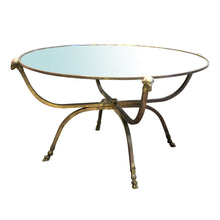 Load image into Gallery viewer, Maison Jansen Round Coffee Table with Rams head accent, 1950s
