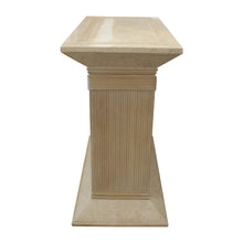 Load image into Gallery viewer, Pair of 1970s/80s Italian Rattan &amp; Tessellated Travertine Pedestals
