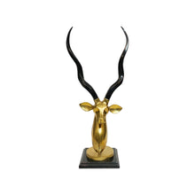 Load image into Gallery viewer, Brass Antelope Head Sculpture
