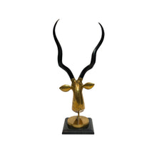 Load image into Gallery viewer, Brass Antelope Head Sculpture
